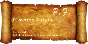 Plavsitz Fulvia névjegykártya